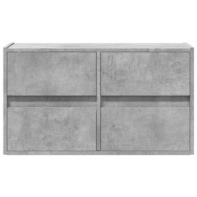 TV-Wandschrank mit LED-Beleuchtung Betongrau 80x31x45 cm