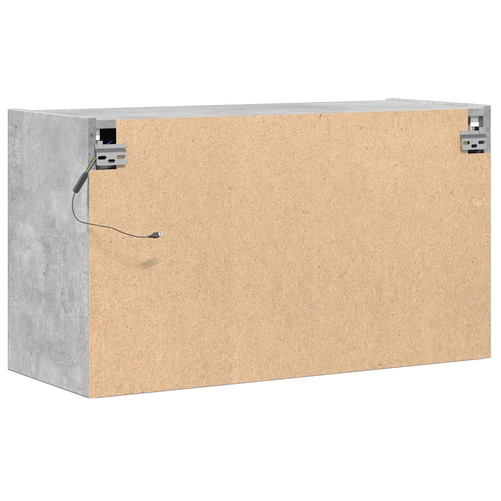 TV-Wandschrank mit LED-Beleuchtung Betongrau 80x31x45 cm