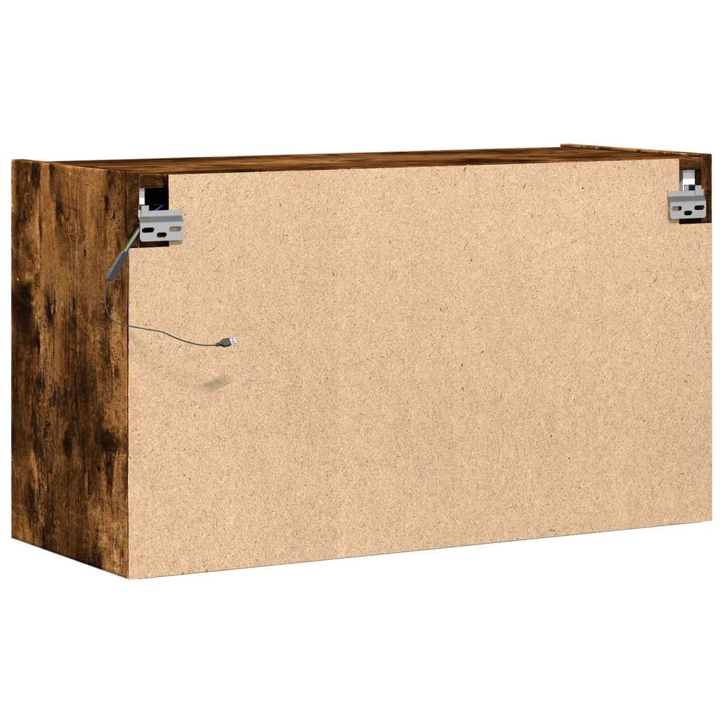 TV-Wandschrank mit LED-Beleuchtung Räuchereiche 80x31x45 cm