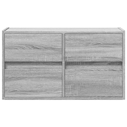 TV-Wandschrank mit LED-Beleuchtung Grau Sonoma 80x31x45 cm