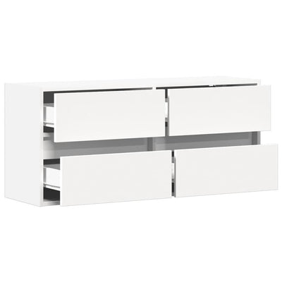 TV-Wandschrank mit LED-Beleuchtung Weiß 100x31x45 cm