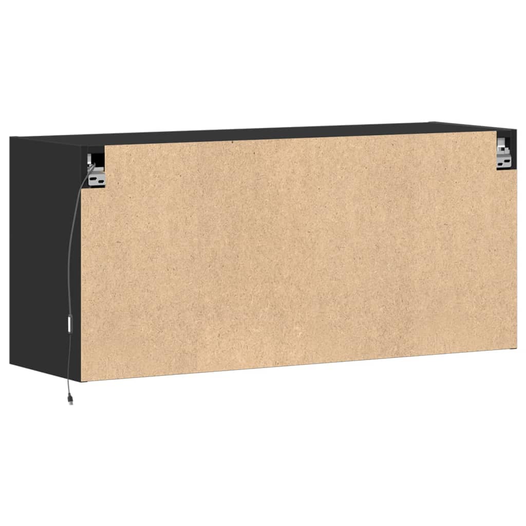 TV-Wandschrank mit LED-Beleuchtung Schwarz 100x31x45 cm