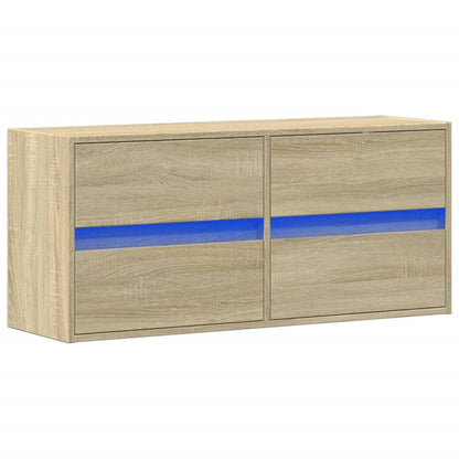 TV-Wandschrank mit LED-Beleuchtung Sonoma-Eiche 100x31x45 cm