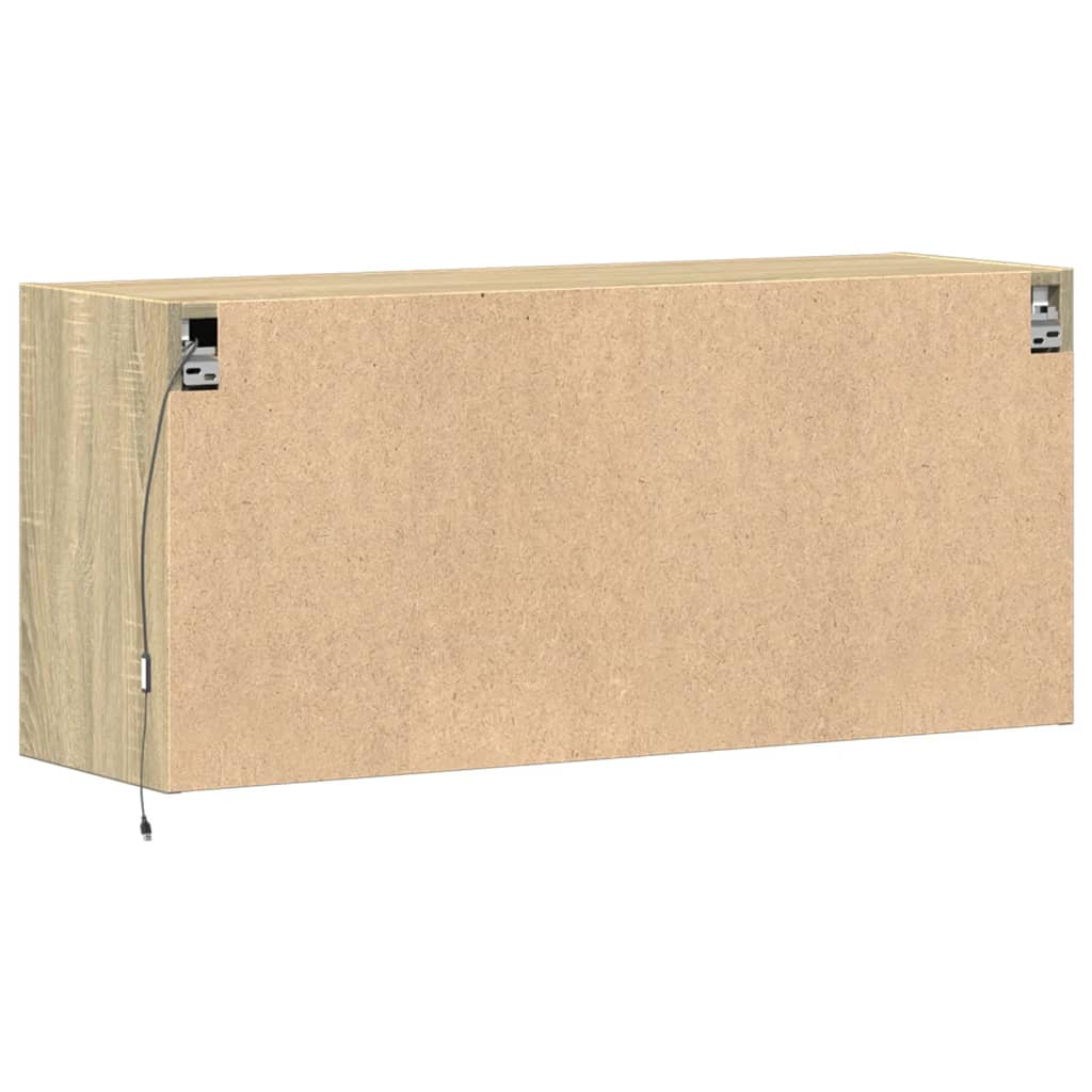 TV-Wandschrank mit LED-Beleuchtung Sonoma-Eiche 100x31x45 cm