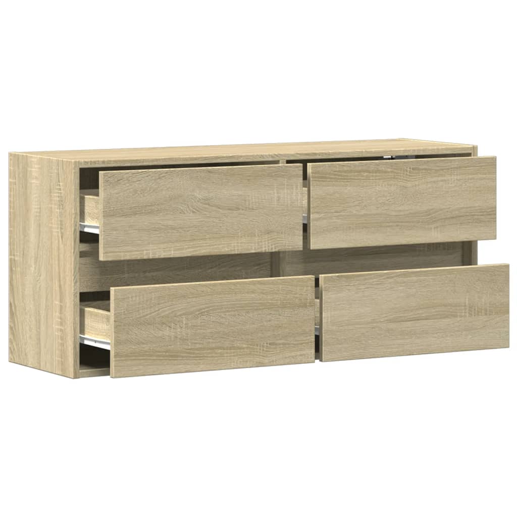 TV-Wandschrank mit LED-Beleuchtung Sonoma-Eiche 100x31x45 cm