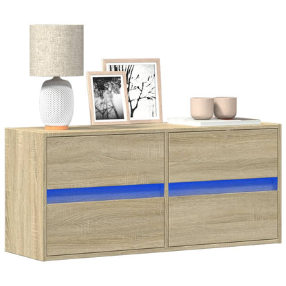 TV-Wandschrank mit LED-Beleuchtung Sonoma-Eiche 100x31x45 cm