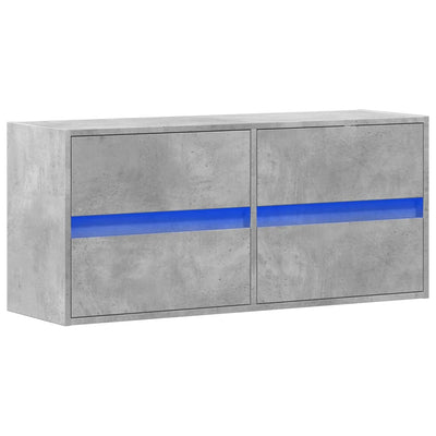 TV-Wandschrank mit LED-Beleuchtung Betongrau 100x31x45 cm