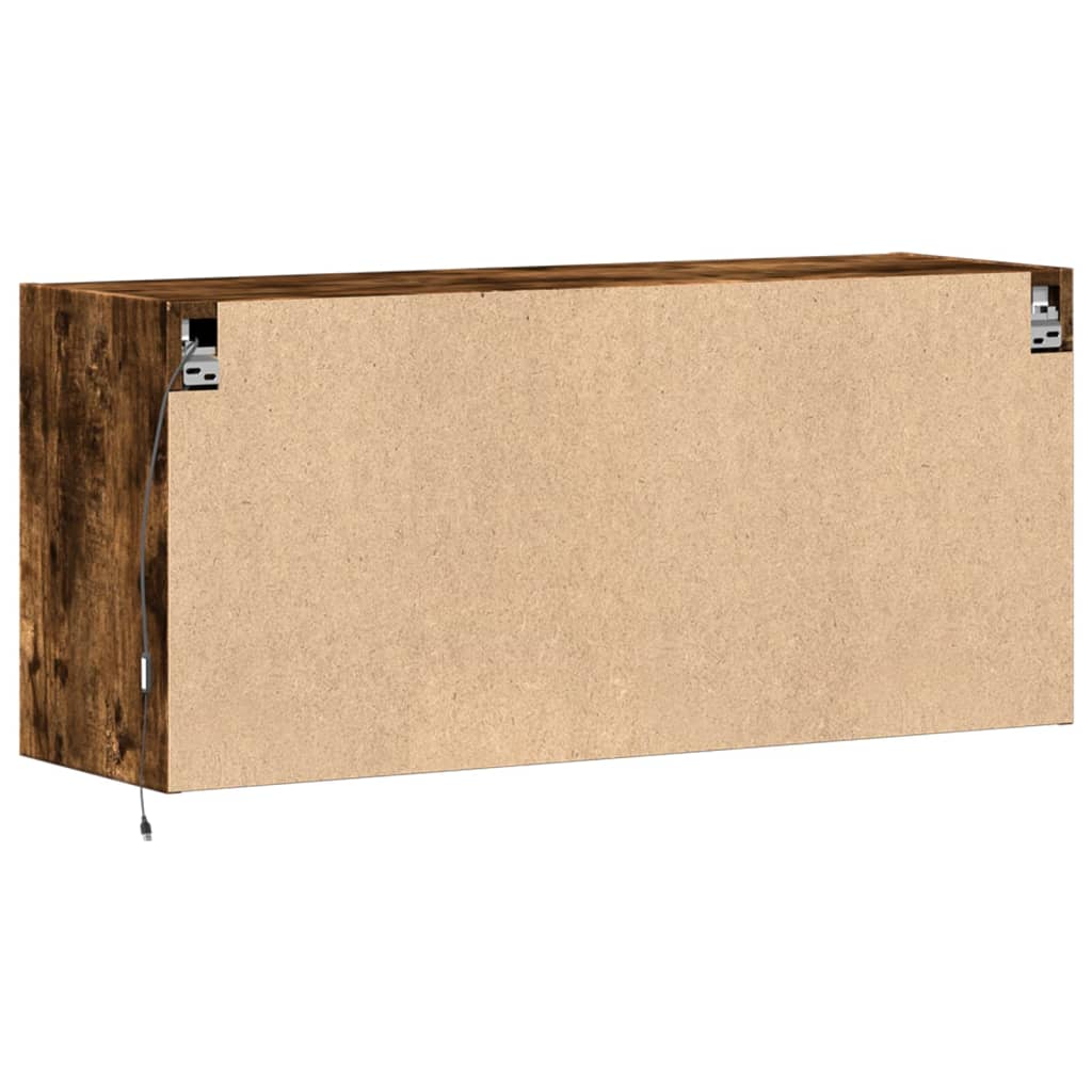 TV-Wandschrank mit LED-Beleuchtung Räuchereiche 100x31x45 cm