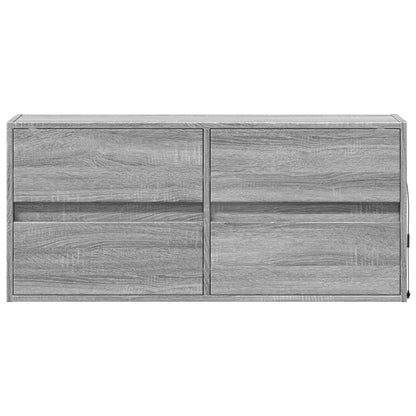 TV-Wandschrank mit LED-Beleuchtung Grau Sonoma 100x31x45 cm