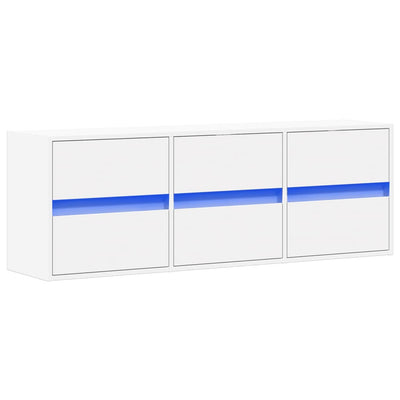 TV-Wandschrank mit LED-Beleuchtung Weiß 130x31x45 cm