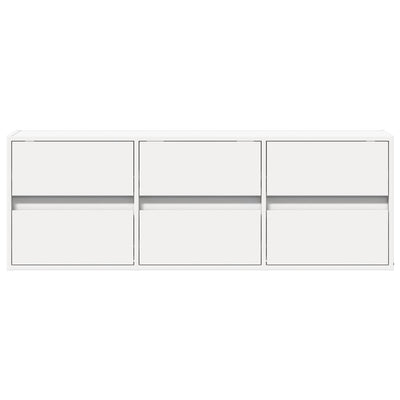 TV-Wandschrank mit LED-Beleuchtung Weiß 130x31x45 cm