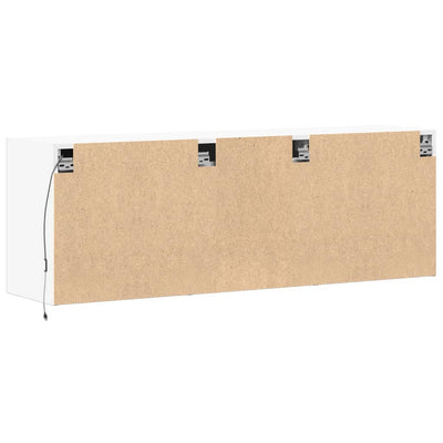 TV-Wandschrank mit LED-Beleuchtung Weiß 130x31x45 cm