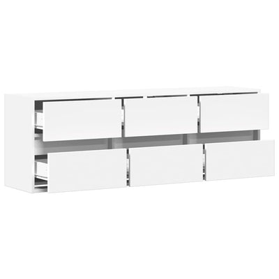 TV-Wandschrank mit LED-Beleuchtung Weiß 130x31x45 cm