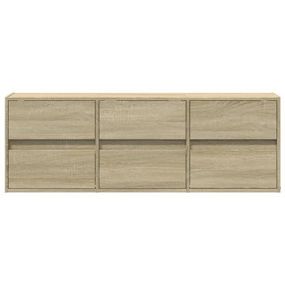 TV-Wandschrank mit LED-Beleuchtung Sonoma-Eiche 130x31x45 cm