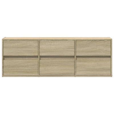 TV-Wandschrank mit LED-Beleuchtung Sonoma-Eiche 130x31x45 cm