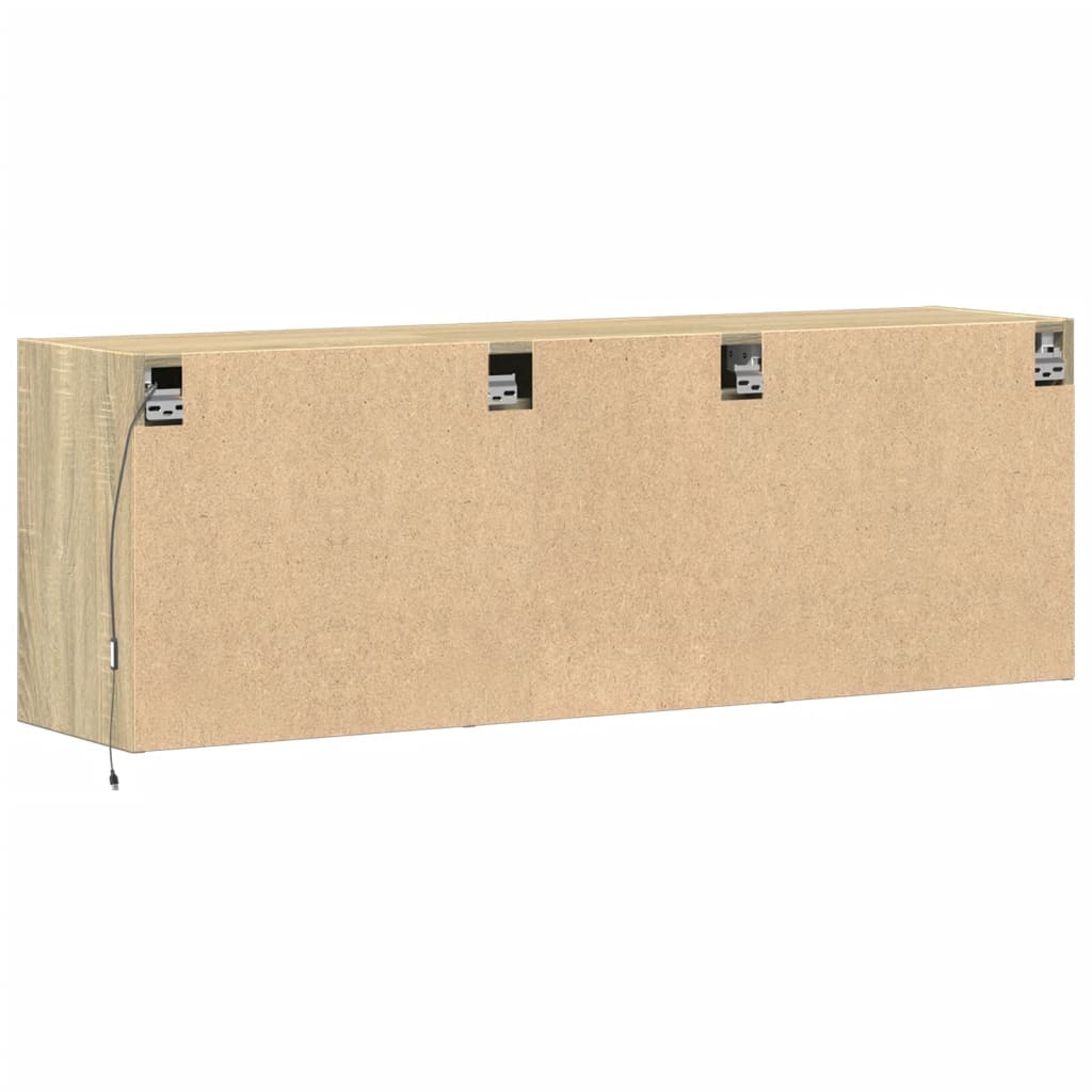 TV-Wandschrank mit LED-Beleuchtung Sonoma-Eiche 130x31x45 cm