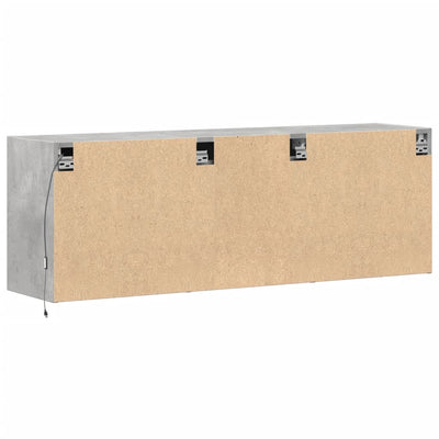 TV-Wandschrank mit LED-Beleuchtung Betongrau 130x31x45 cm