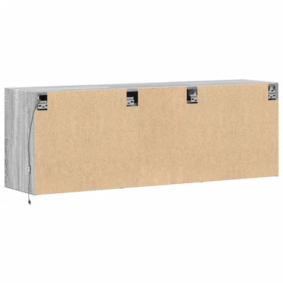 TV-Wandschrank mit LED-Beleuchtung Grau Sonoma 130x31x45 cm