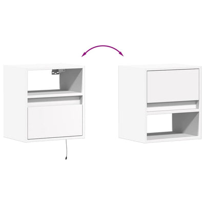 TV-Wandschrank mit LED-Beleuchtung Weiß 41x31x45 cm