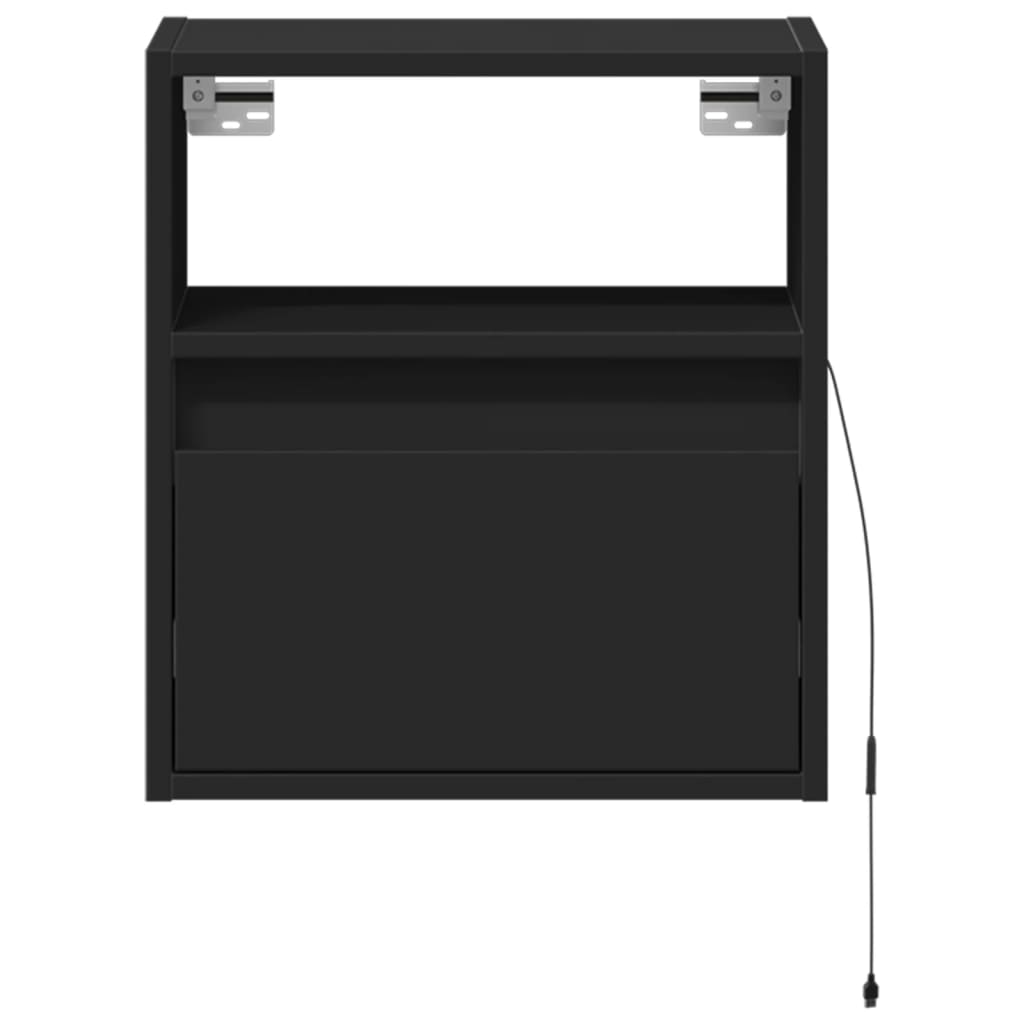 TV-Wandschrank mit LED-Beleuchtung Schwarz 41x31x45 cm