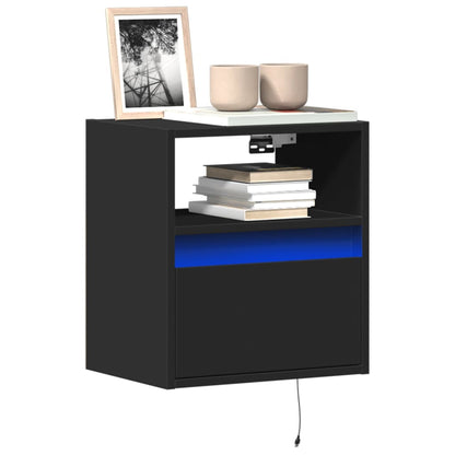 TV-Wandschrank mit LED-Beleuchtung Schwarz 41x31x45 cm