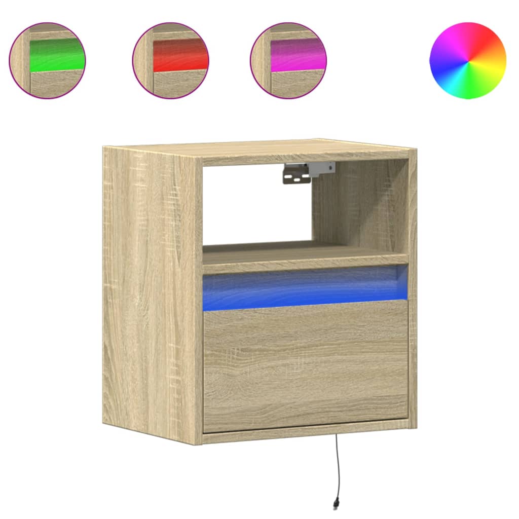 TV-Wandschrank mit LED-Beleuchtung Sonoma 41x31x45 cm