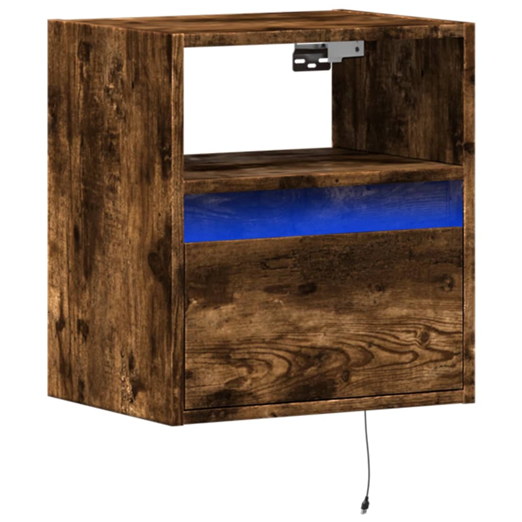 TV-Wandschrank mit LED-Beleuchtung Räuchereiche 41x31x45 cm