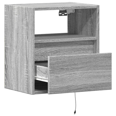 TV-Wandschränke LED-Beleuchtung 2 Stk. Grau Sonoma 41x31x45 cm