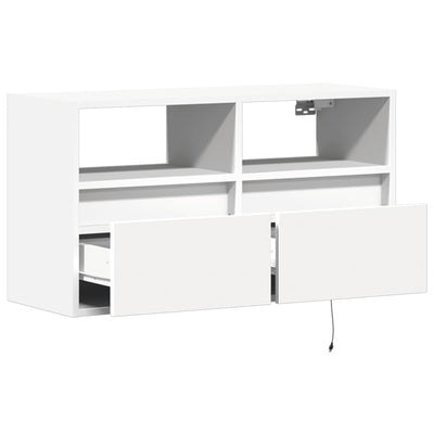 TV-Wandschrank mit LED-Beleuchtung Weiß 80x31x45 cm