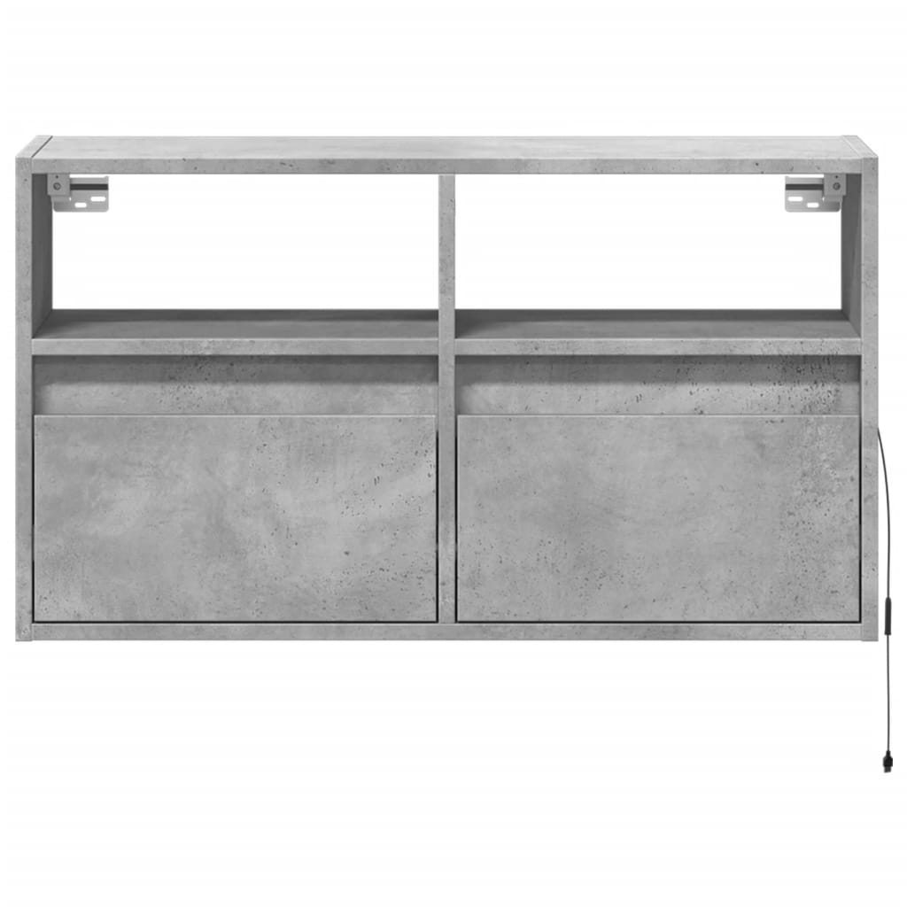 TV-Wandschrank mit LED-Beleuchtung Betongrau 80x31x45 cm