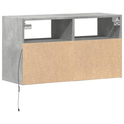 TV-Wandschrank mit LED-Beleuchtung Betongrau 80x31x45 cm