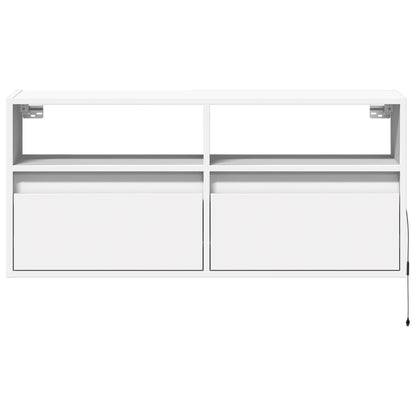 TV-Wandschrank mit LED-Beleuchtung Weiß 100x31x45 cm