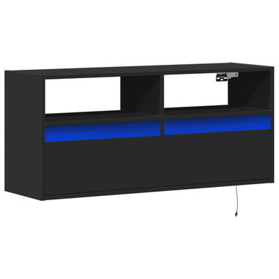 TV-Wandschrank mit LED-Beleuchtung Schwarz 100x31x45 cm