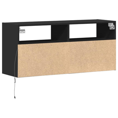 TV-Wandschrank mit LED-Beleuchtung Schwarz 100x31x45 cm