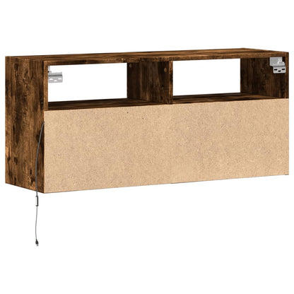 TV-Wandschrank mit LED-Beleuchtung Räuchereiche 100x31x45 cm