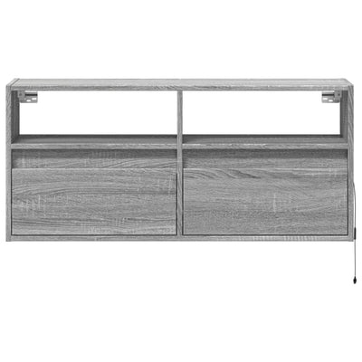 TV-Wandschrank mit LED-Beleuchtung Grau Sonoma 100x31x45 cm