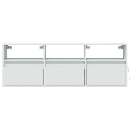 TV-Wandschrank mit LED-Beleuchtung Weiß 130x31x45 cm