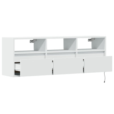 TV-Wandschrank mit LED-Beleuchtung Weiß 130x31x45 cm