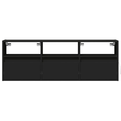 TV-Wandschrank mit LED-Beleuchtung Schwarz 130x31x45 cm