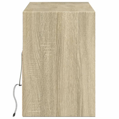 TV-Wandschrank mit LED-Beleuchtung Sonoma-Eiche 130x31x45 cm