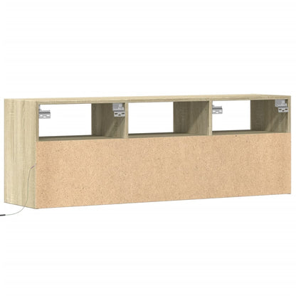 TV-Wandschrank mit LED-Beleuchtung Sonoma-Eiche 130x31x45 cm