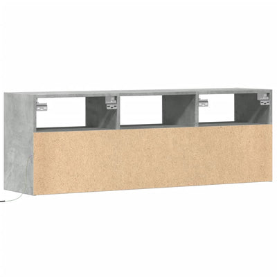 TV-Wandschrank mit LED-Beleuchtung Betongrau 130x31x45 cm