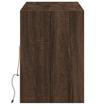 TV-Wandschrank LED-Beleuchtung Braun Eichen-Optik 130x31x45 cm