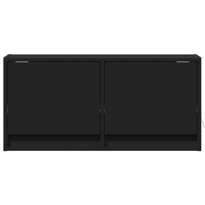 TV-Wandschrank mit LED-Beleuchtung Schwarz 80x31x38 cm