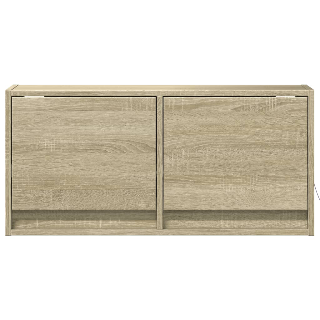 TV-Wandschrank mit LED-Beleuchtung Sonoma-Eiche 80x31x38 cm