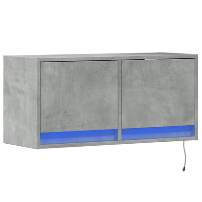 TV-Wandschrank mit LED-Beleuchtung Betongrau 80x31x38 cm