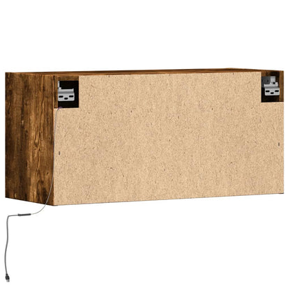 TV-Wandschrank mit LED-Beleuchtung Räuchereiche 80x31x38 cm