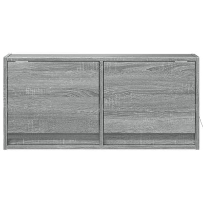 TV-Wandschrank mit LED-Beleuchtung Grau Sonoma 80x31x38 cm