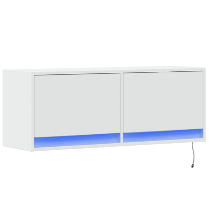 TV-Wandschrank mit LED-Beleuchtung Weiß 100x31x35 cm