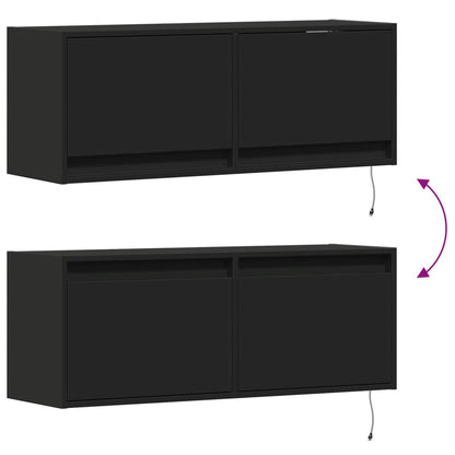 TV-Wandschrank mit LED-Beleuchtung Schwarz 100x31x35 cm